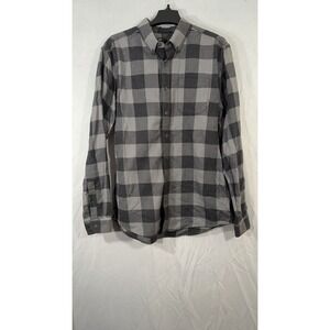 Eddie Bauer Men's Check Flannel Shirt Long Sleeve Classic Fit Gray Size TL